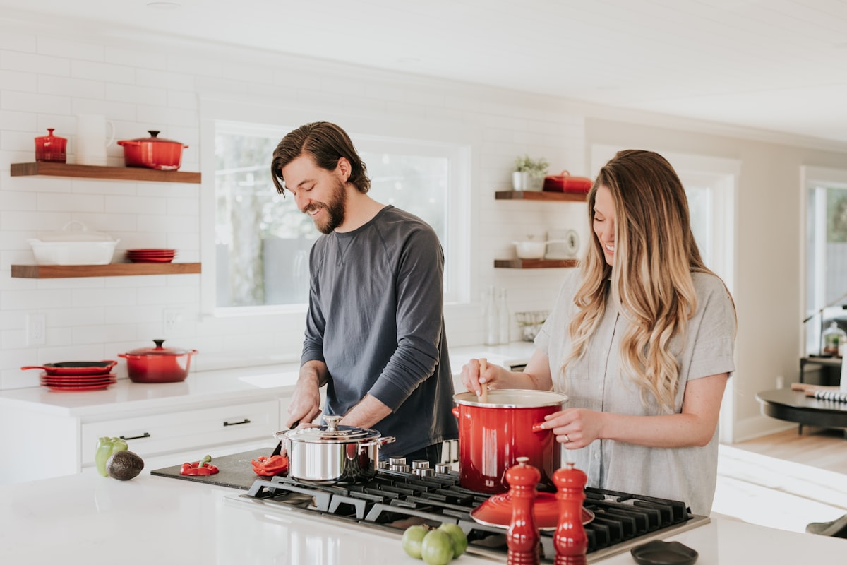 Family enjoying nutritious meal together